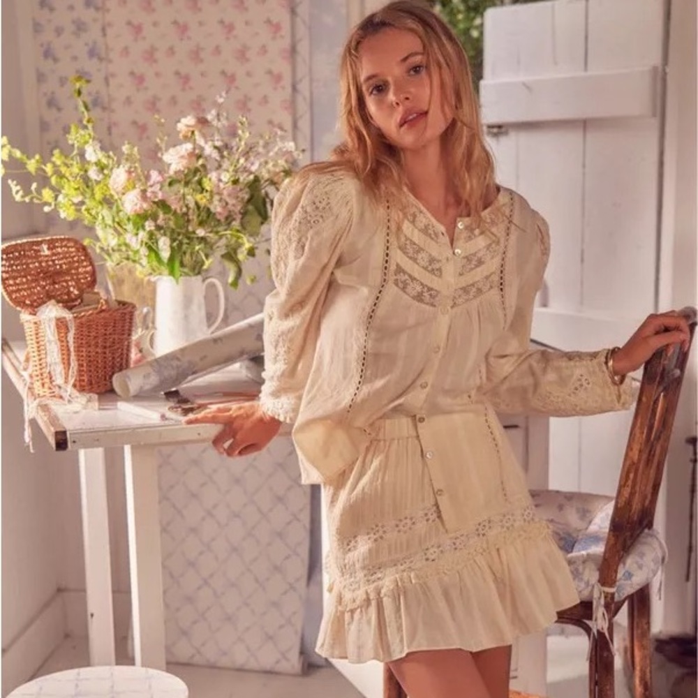 BNWOT LoveShackFancy ruffle mini skirt